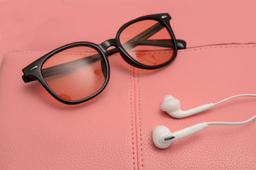 Still Life with sunglasses bag headphones