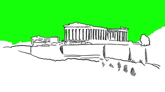 Acropolis Hill, Greece, Sketched Motion Sequence, 5 seconds buildup and 5 sec teardown