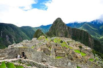 Fototapeta na wymiar Machu Picchu, Peruvian travel destination, Cuzco, Peru. World Heritage site. New seven wonder of the world.