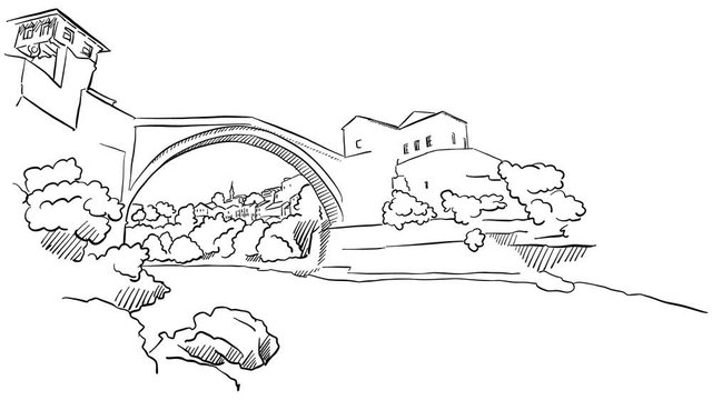 Bridge in Mostar Animation