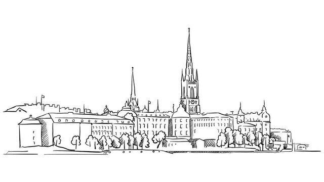 Stockholm Skyline Animation