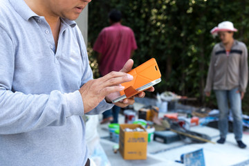 business man using cell phone on construction site