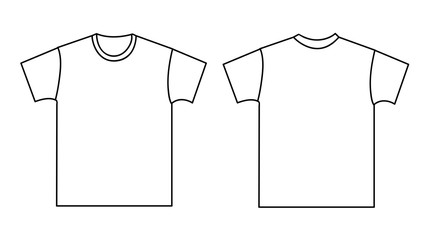 Blank t-shirt template. Front and back