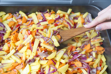 Process of preparation of tasty and healthy food in kitchen