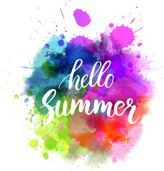 Multicolored blot Hello summer