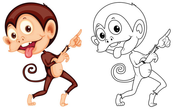 Doodle animal for cute monkey
