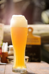 glass of beer on the table