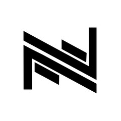 letter N black color logo vector