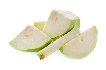 guava fruit slices isolated on white background
