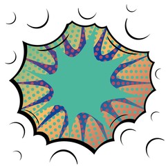 Abstract creative concept vector comic pop art style blank, layout template with clouds beams and isolated dots background. For sale banner, empty speech bubble set, illustration halftone book design.