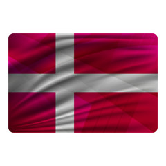 Obraz premium National flag of Denmark in modern design style.