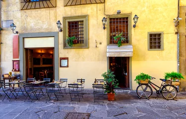 Foto op Canvas Smalle straat in Florence, Toscane. Italië © Ekaterina Belova