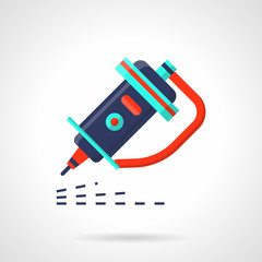 Industrial engraver flat color vector icon