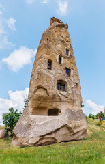 A geological formation consisting of volcanic tuff with cave dwelling. Cappadocia in Central Anatolia is a UNESCO World Heritage Site since 1985, Turkey