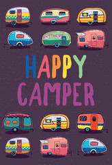 Happy camper trailer banner