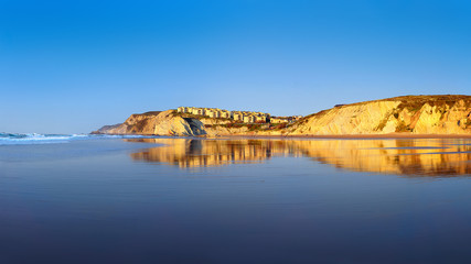 Panorama of Atxabiribil beach in Sopelana