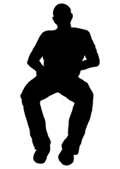 Silhouette of a man sitting relaxed vector black