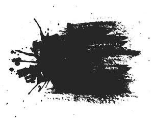 Isolated ink spot on white background. Black paint splash illustration.