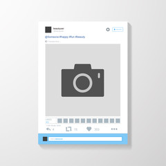 Social network photo frame vector illustration. Mock up Vector illustration