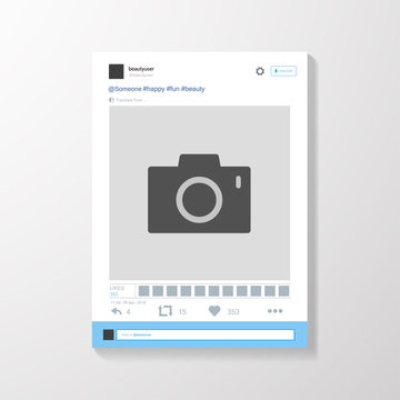 Social network photo frame vector illustration. Mock up Vector illustration