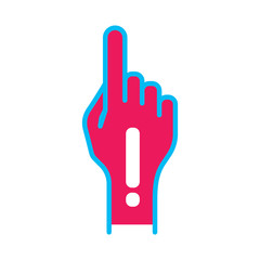 Hand  with pointing finger. 