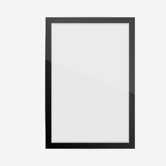Realistic square black frame isolated on white. It can be used for presentations. Vector EPS10 illustration.