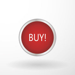 Sell icon, red website button isolated on white background.