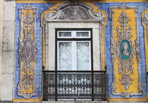 Typical portuguese window in Lisbon, Portugal