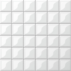 Illustration of rectangular horizontal white tiles background. White tiles vector texture. ceramic brick tile wall. Vector illustration. © NoDenmand