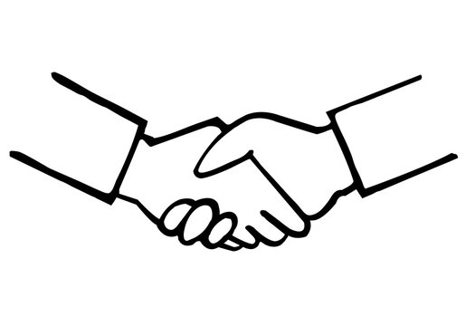 Business handshake hand drawing