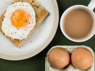 Poached Egg on Toasted Bread Breakfast Food