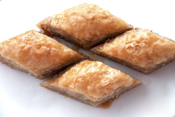 Delicious baklava with walnuts