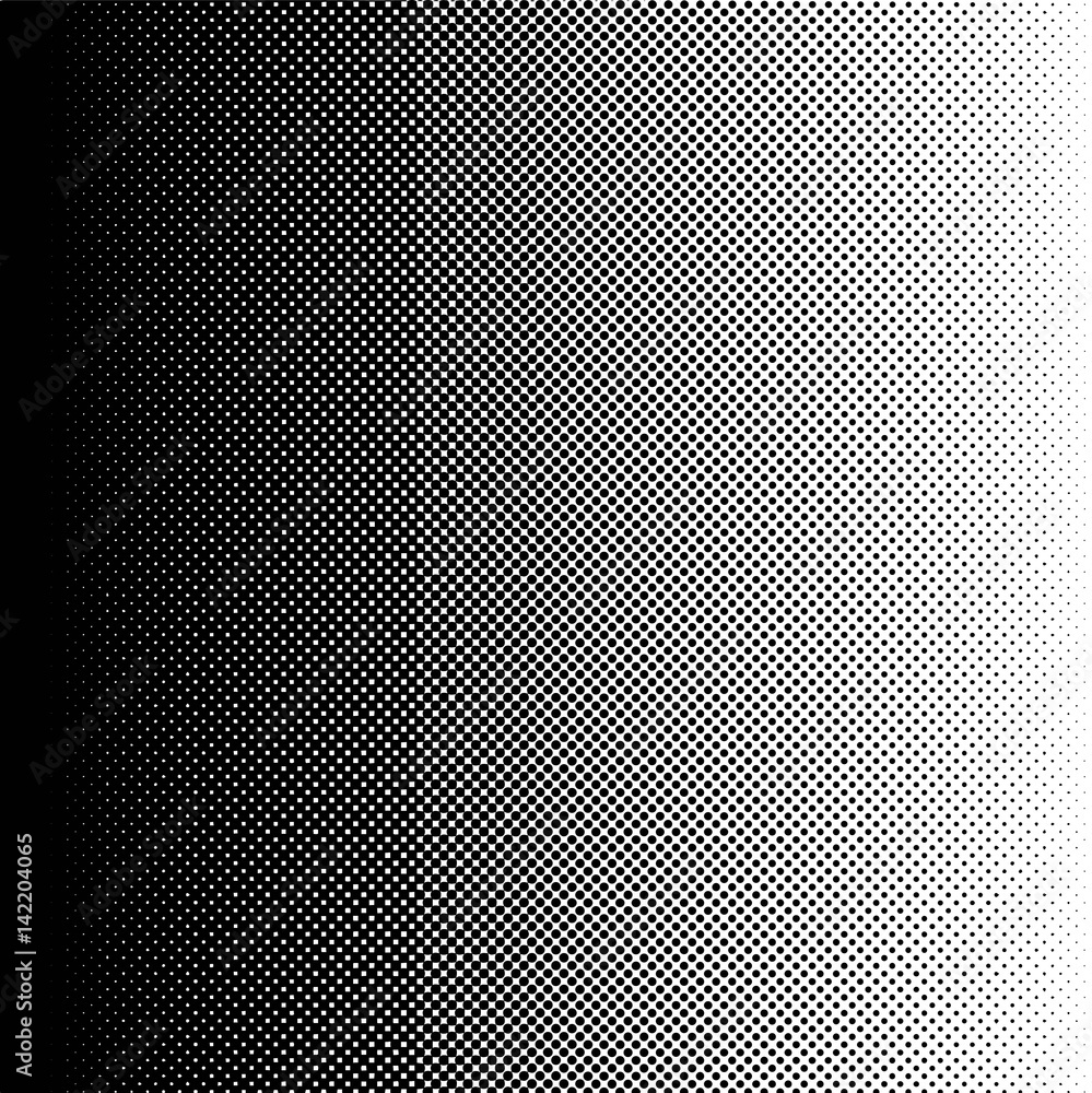 Poster halftone gradient transition from black to white color, vector halftone