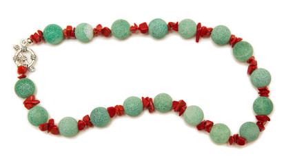 Elegant necklace isolated on white background