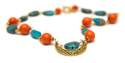 Elegant necklace isolated on white background