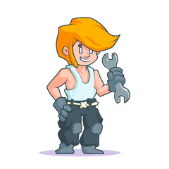 Clipart picture of a male mechanic cartoon