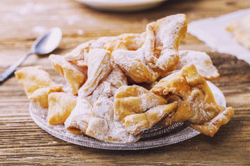 A pile of fresh, homemade Angel Wings/ faworki