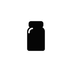 Vial for tablets icon flat design