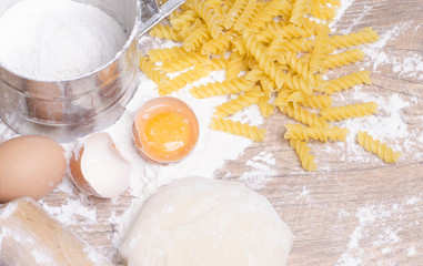 Ingredients for fresh pasta
