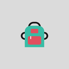 backpack icon flat design
