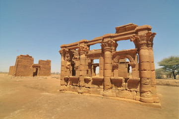 Obraz na płótnie Canvas Naqa or Naga'a - a ruined ancient city of the Kushitic Kingdom of Meroë in modern-day Sudan 