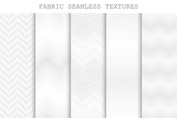 Collection of seamless decorative fabric textures.