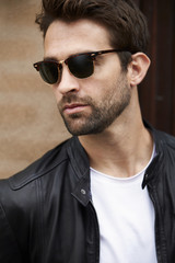 Cool dude in sunglasses and stubble