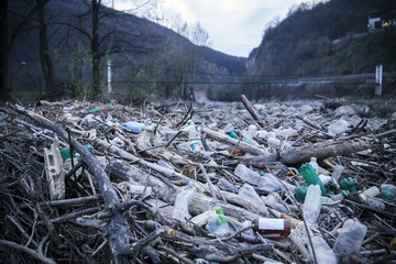 pollution of plastic bottles