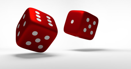 red cubes dices 3d rendering