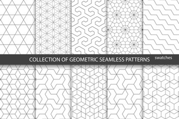 Collection of seamless ornametal patterns.