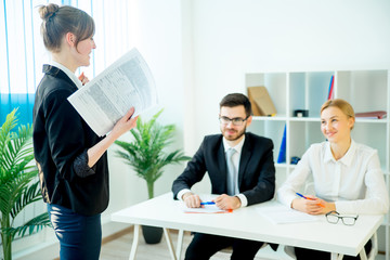 Candidate explaining something