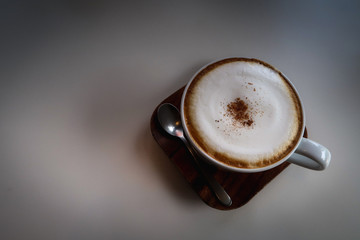 Cappuccino coffee isolated on white background