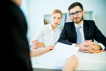 HR managers discussing