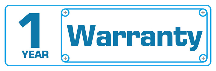 Warranty 1 Year Blue Horizontal Border Screw 